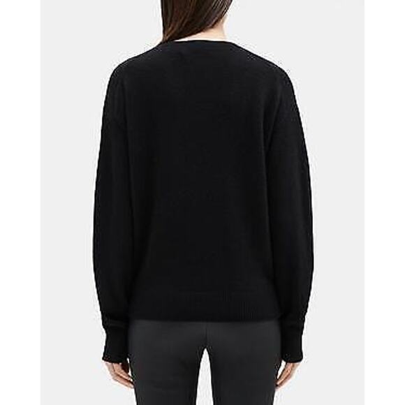 Theory V-Neck Sweater In Cashmere - S - Black